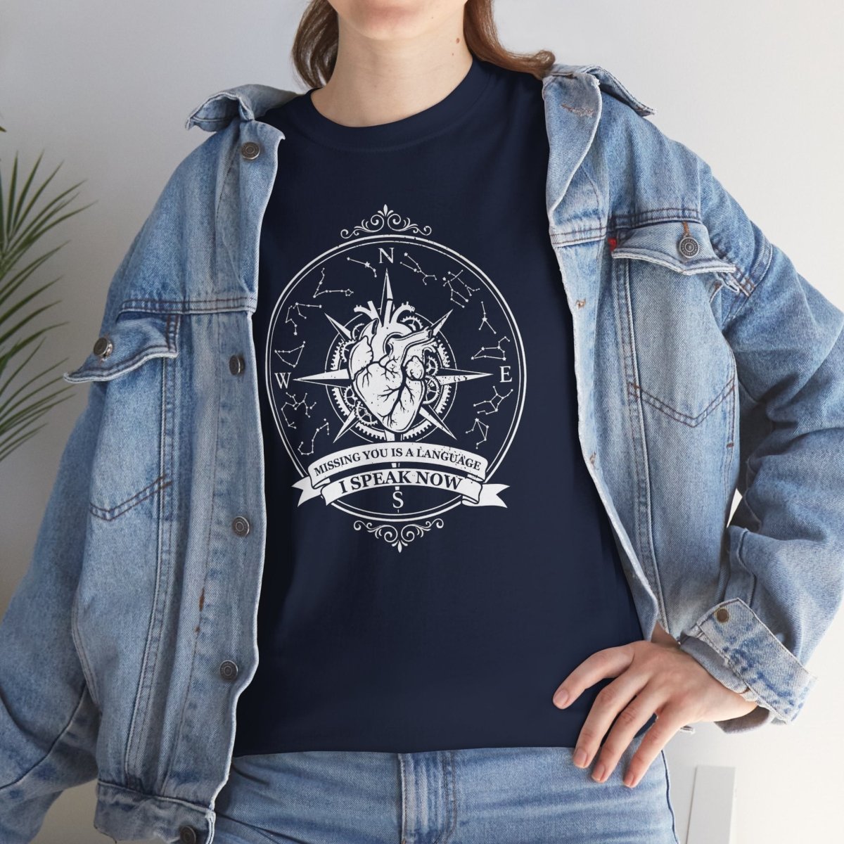 Missing You Is a Language I Speak Now Shirt | Classic Heavy Cotton Tee | Anatomical Heart Compass Tee | Gothic Grief Gift | Loss Memorial Shirt - Spirit Stitch