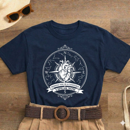 Missing You Is a Language I Speak Now Shirt | Classic Heavy Cotton Tee | Anatomical Heart Compass Tee | Gothic Grief Gift | Loss Memorial Shirt - Spirit Stitch