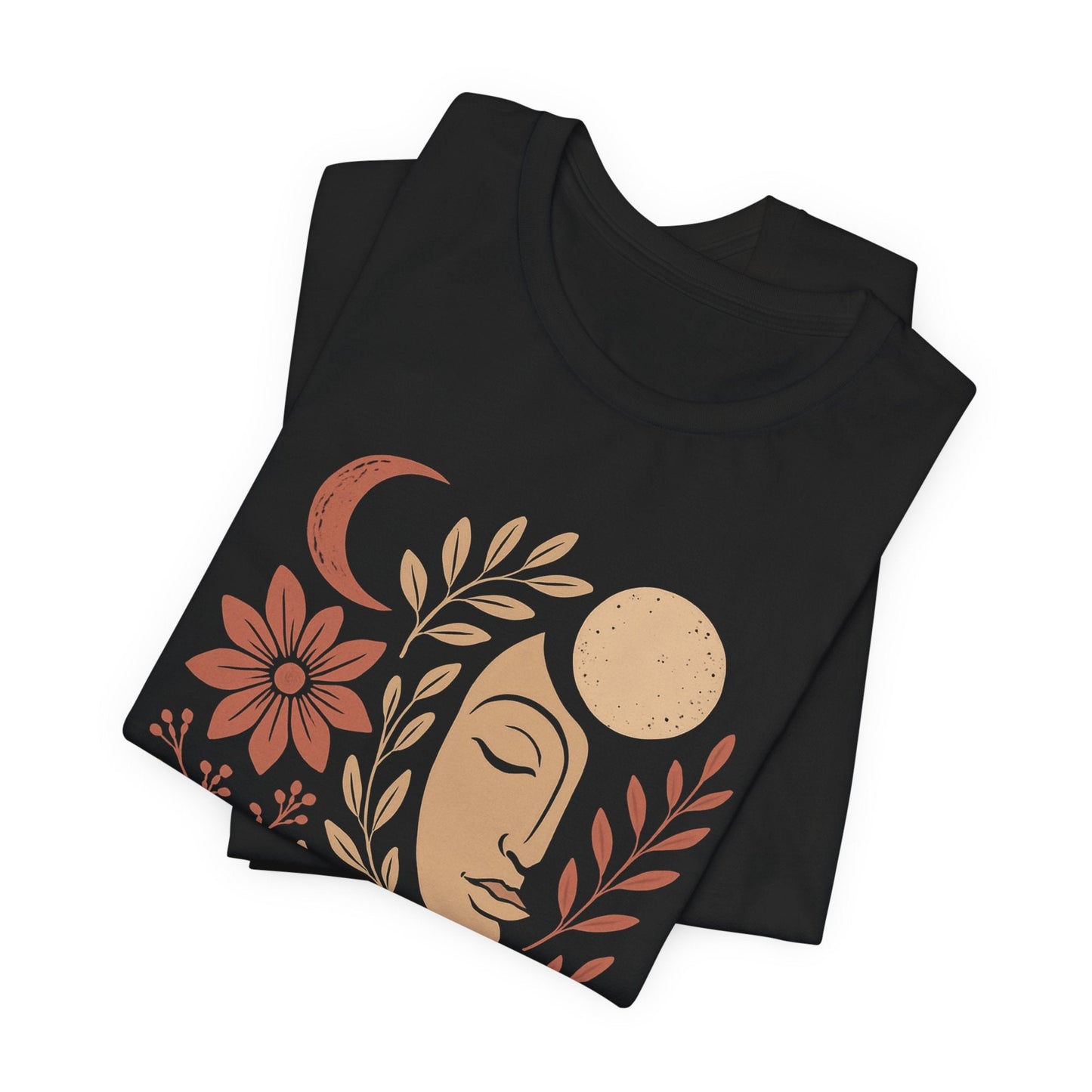 Moon Goddess Boho Graphic T-Shirt – Mystical Lunar Feminine Energy Tee - Spirit Stitch