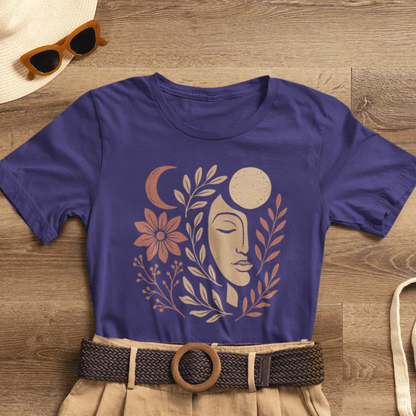 Moon Goddess Boho Graphic T-Shirt – Mystical Lunar Feminine Energy Tee - Spirit Stitch