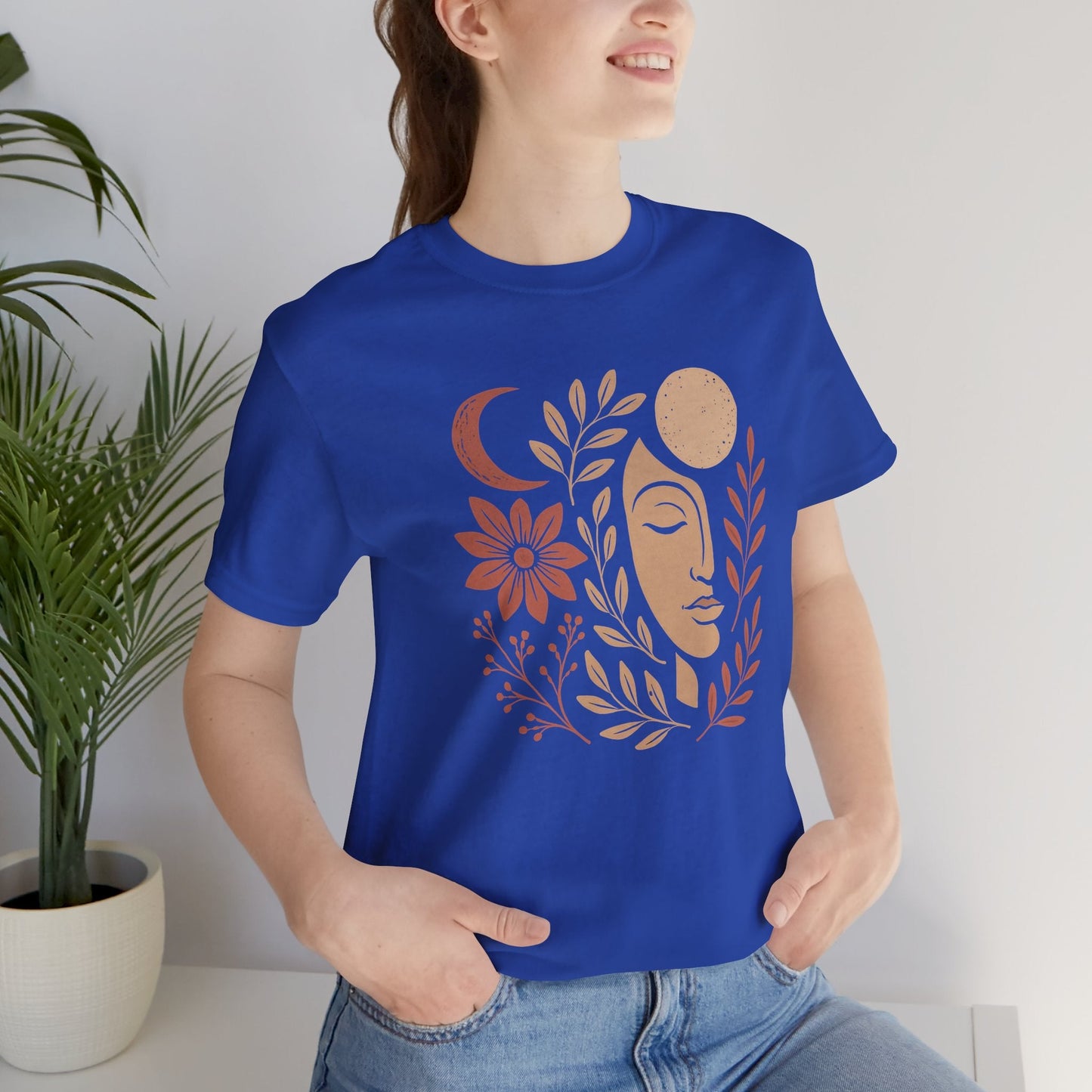 Moon Goddess Boho Graphic T-Shirt – Mystical Lunar Feminine Energy Tee - Spirit Stitch