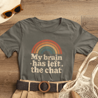 My Brain Has Left the Chat Shirt | Funny Mental Health Tee | Retro Rainbow Burnout Top - Spirit Stitch
