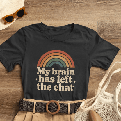 My Brain Has Left the Chat Shirt | Funny Mental Health Tee | Retro Rainbow Burnout Top - Spirit Stitch