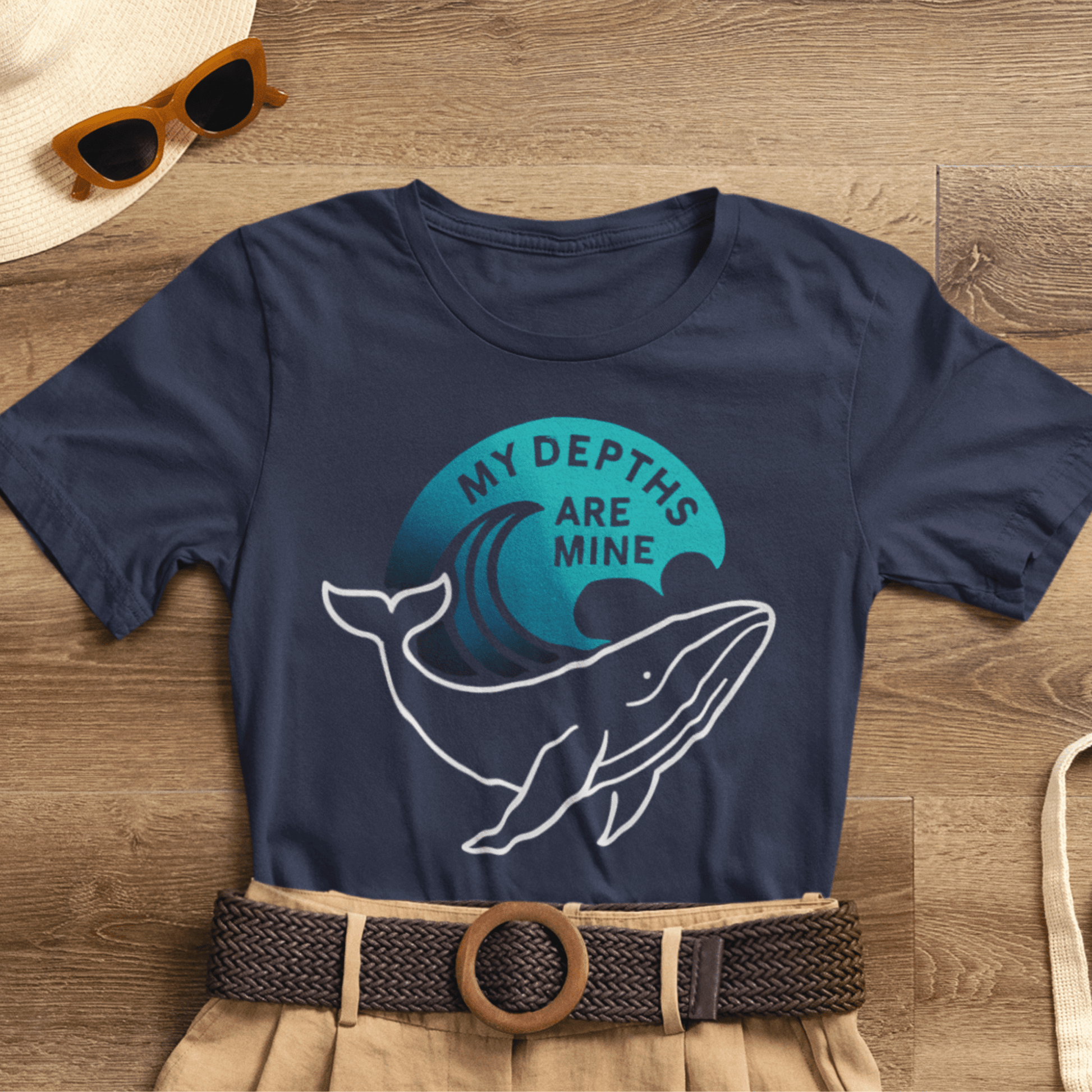 My Depths Are Mine Whale T-Shirt – Ocean Lover Statement Tee - Spirit Stitch