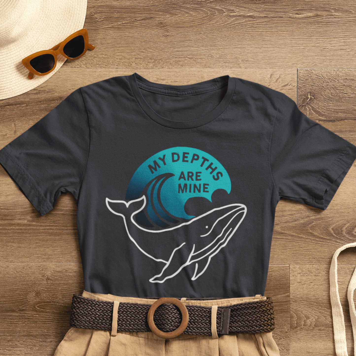 My Depths Are Mine Whale T-Shirt – Ocean Lover Statement Tee - Spirit Stitch