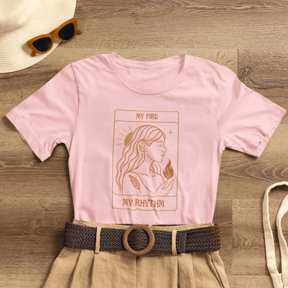 My Fire My Rhythm T-Shirt – Feminine Tarot Style Empowerment Graphic Tee - Spirit Stitch