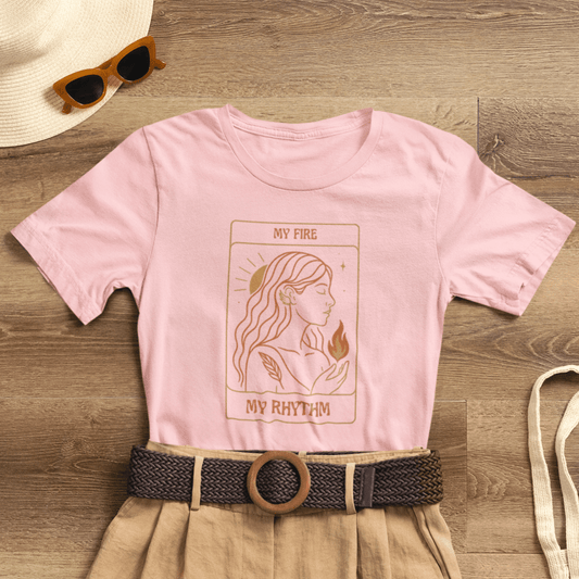 My Fire My Rhythm T-Shirt – Feminine Tarot Style Empowerment Graphic Tee - Spirit Stitch