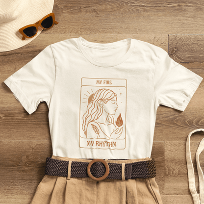 My Fire My Rhythm T-Shirt – Feminine Tarot Style Empowerment Graphic Tee - Spirit Stitch