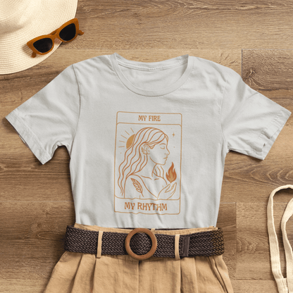 My Fire My Rhythm T-Shirt – Feminine Tarot Style Empowerment Graphic Tee - Spirit Stitch