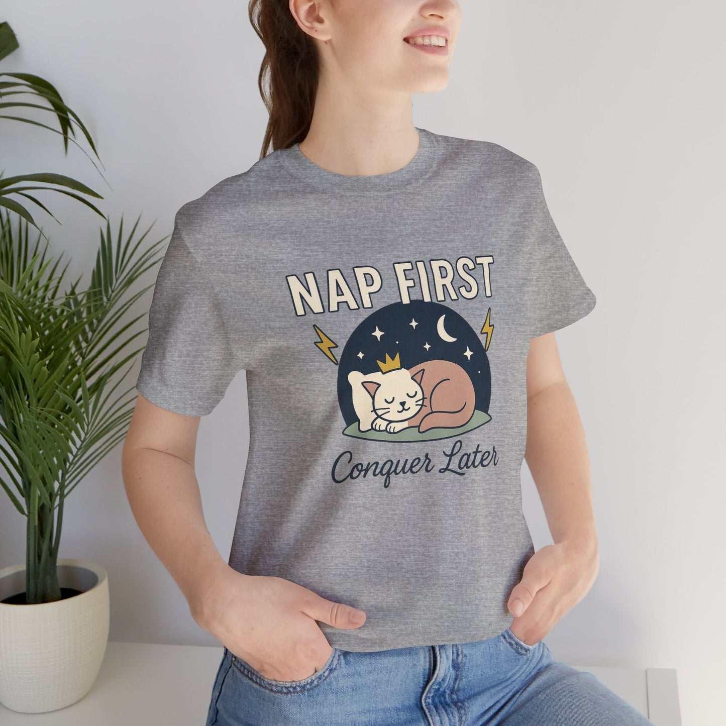 Nap First Conquer Later Shirt | Cute Cat Nap Tee | Rest Is Power Top | Gentle Rebels Collection - Spirit Stitch