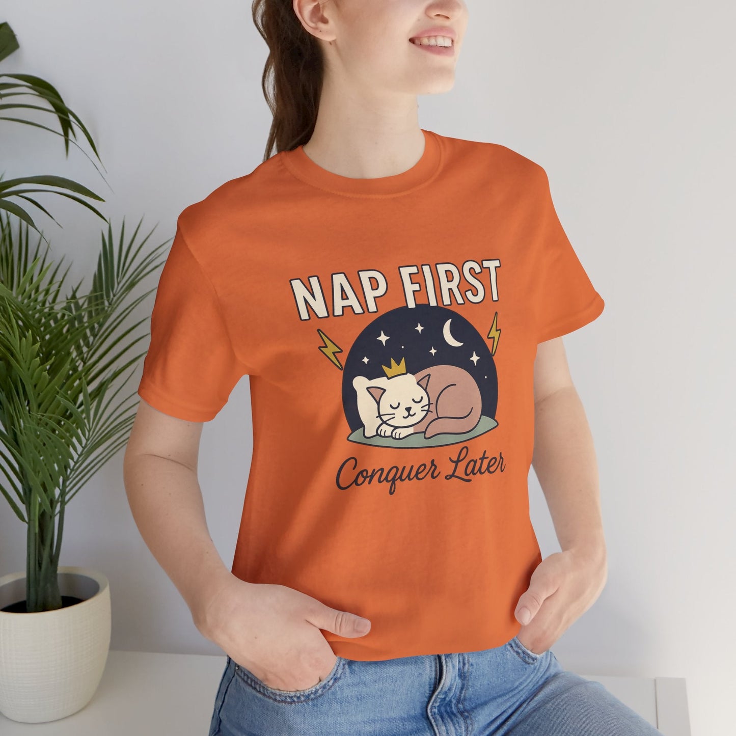 Nap First Conquer Later Shirt | Cute Cat Nap Tee | Rest Is Power Top | Gentle Rebels Collection - Spirit Stitch