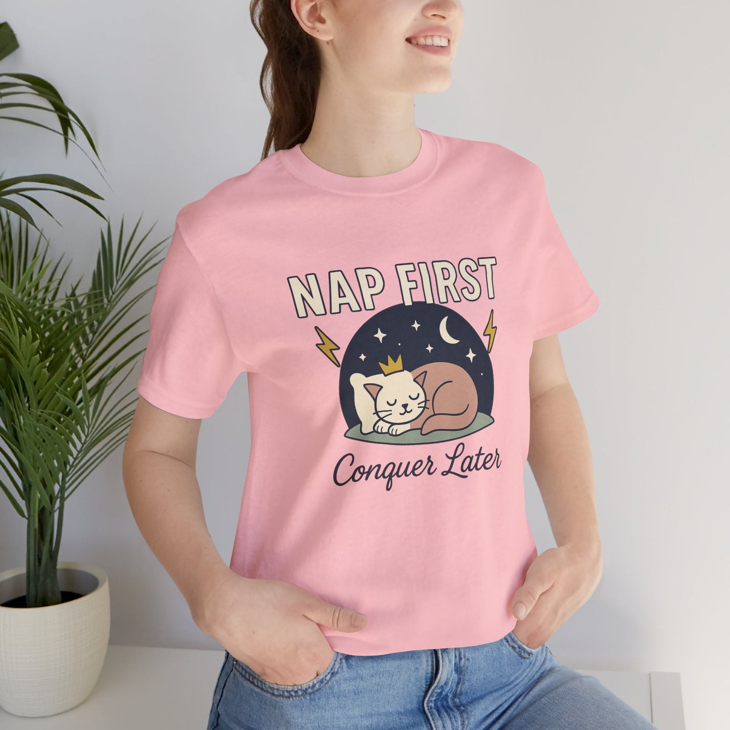 Nap First Conquer Later Shirt | Cute Cat Nap Tee | Rest Is Power Top | Gentle Rebels Collection - Spirit Stitch