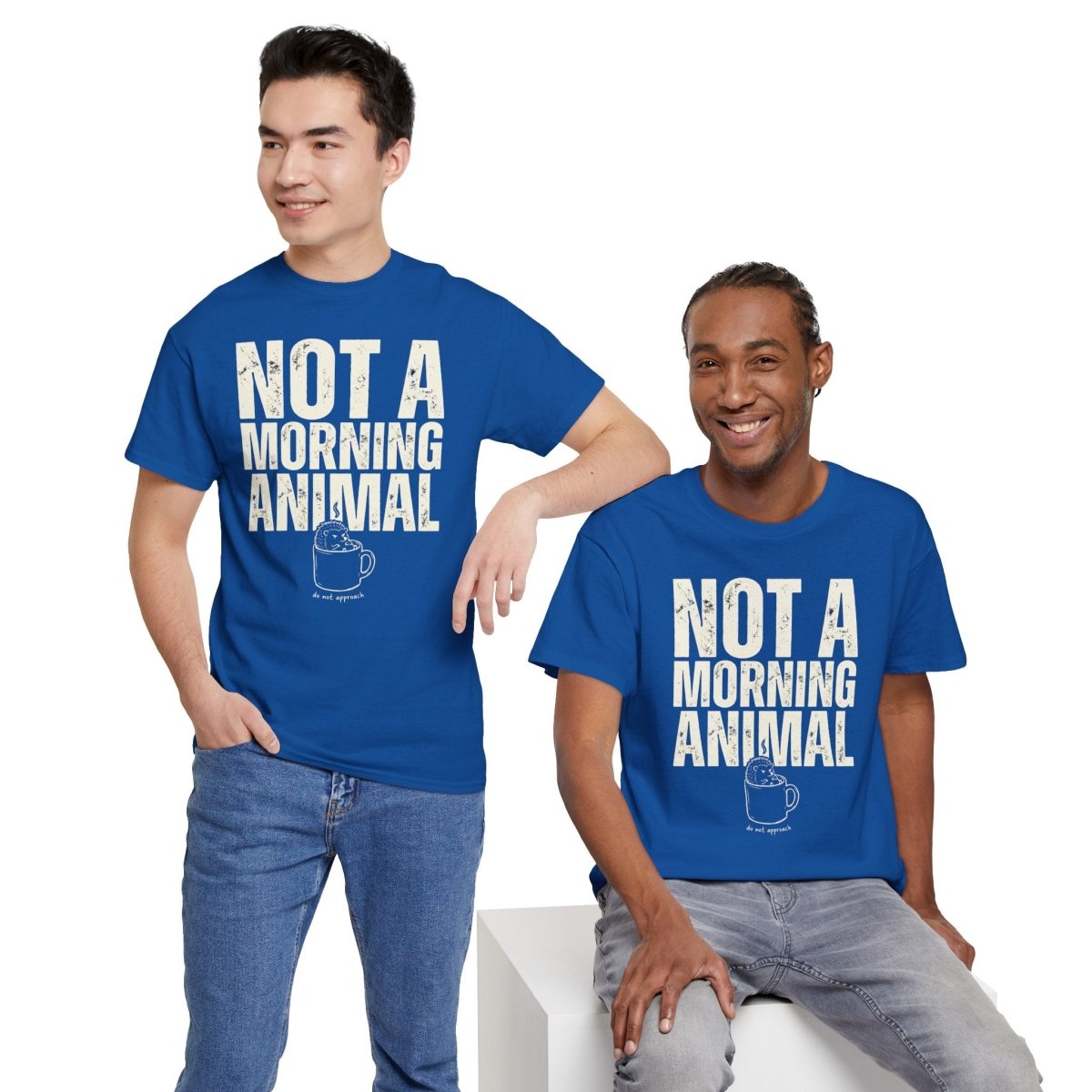 Not A Morning Animal Funny Coffee T-Shirt | Anti Morning Shirt | Sarcastic Humor Tee | Night Owl Gift | Do Not Disturb Shirt | Unisex Heavy Cotton Tee - Spirit Stitch