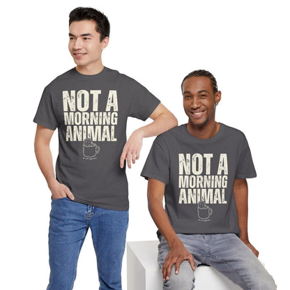 Not A Morning Animal Funny Coffee T-Shirt | Anti Morning Shirt | Sarcastic Humor Tee | Night Owl Gift | Do Not Disturb Shirt | Unisex Heavy Cotton Tee - Spirit Stitch