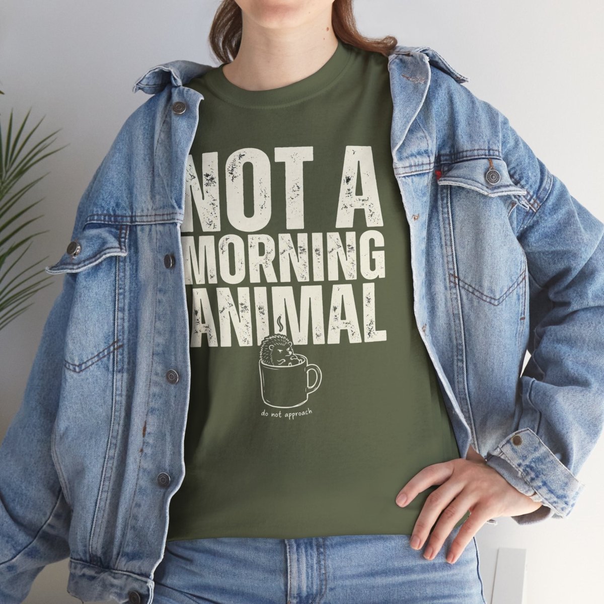 Not A Morning Animal Funny Coffee T-Shirt | Anti Morning Shirt | Sarcastic Humor Tee | Night Owl Gift | Do Not Disturb Shirt | Unisex Heavy Cotton Tee - Spirit Stitch