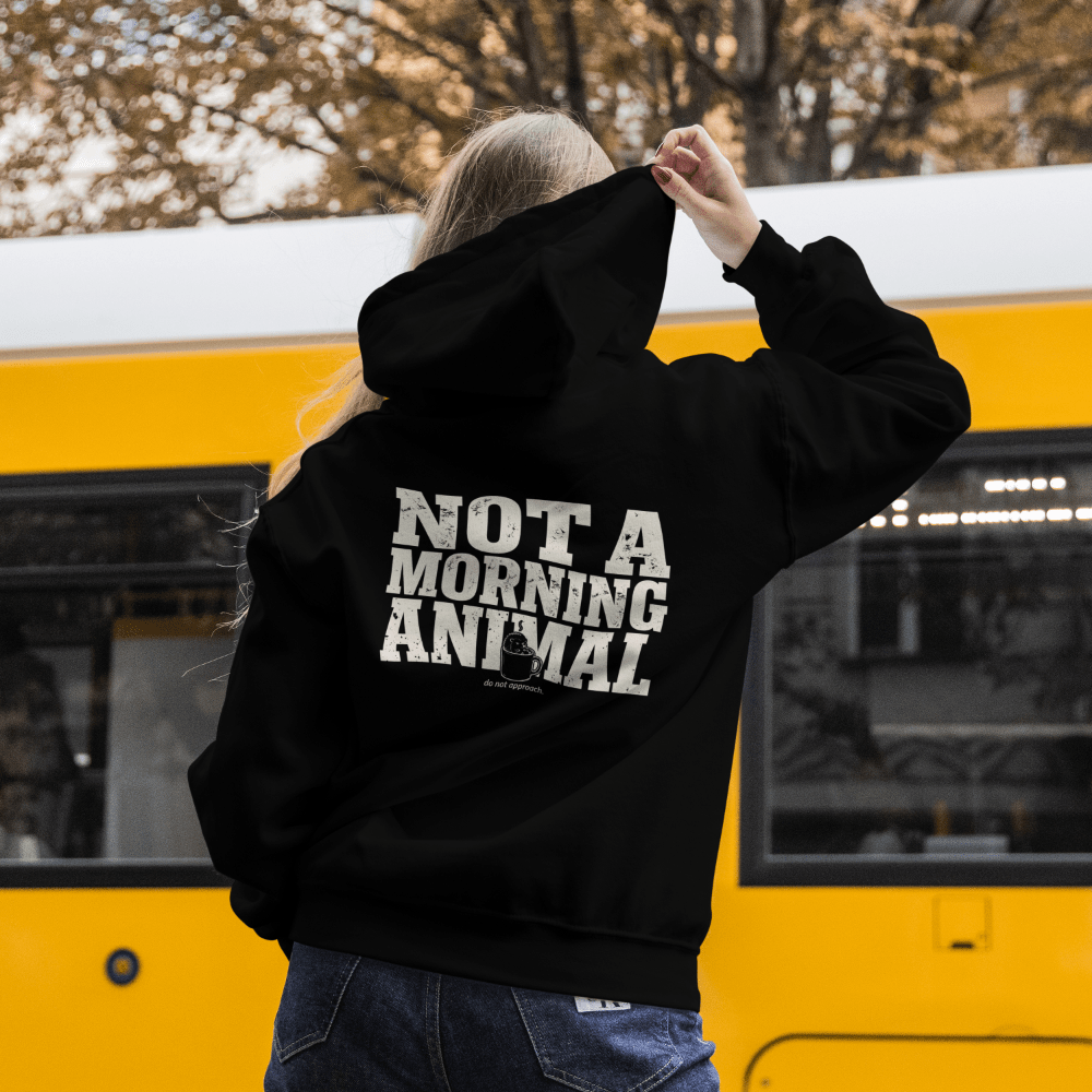 Not a Morning Animal Hoodie | Funny Grumpy Hedgehog Sweatshirt | Coffee Lover Gift - Spirit Stitch