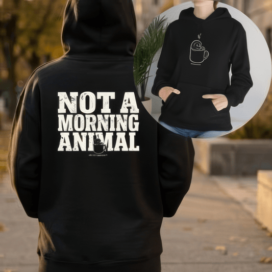 Not a Morning Animal Hoodie | Funny Grumpy Hedgehog Sweatshirt | Coffee Lover Gift - Spirit Stitch