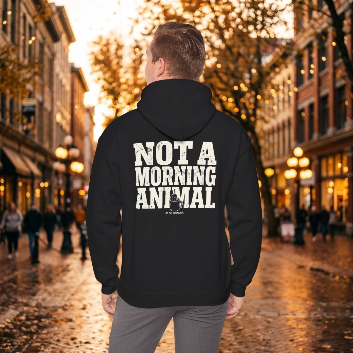Not a Morning Animal Hoodie | Funny Grumpy Hedgehog Sweatshirt | Coffee Lover Gift - Spirit Stitch