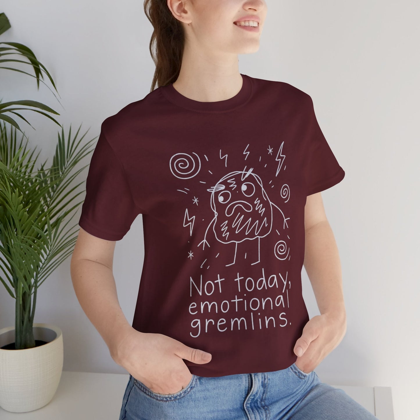 Not Today Emotional Gremlins™ – Funny Soft Rebel Mental Health T-Shirt, Quiet Strength Tee, Empath Protection Shirt - Spirit Stitch