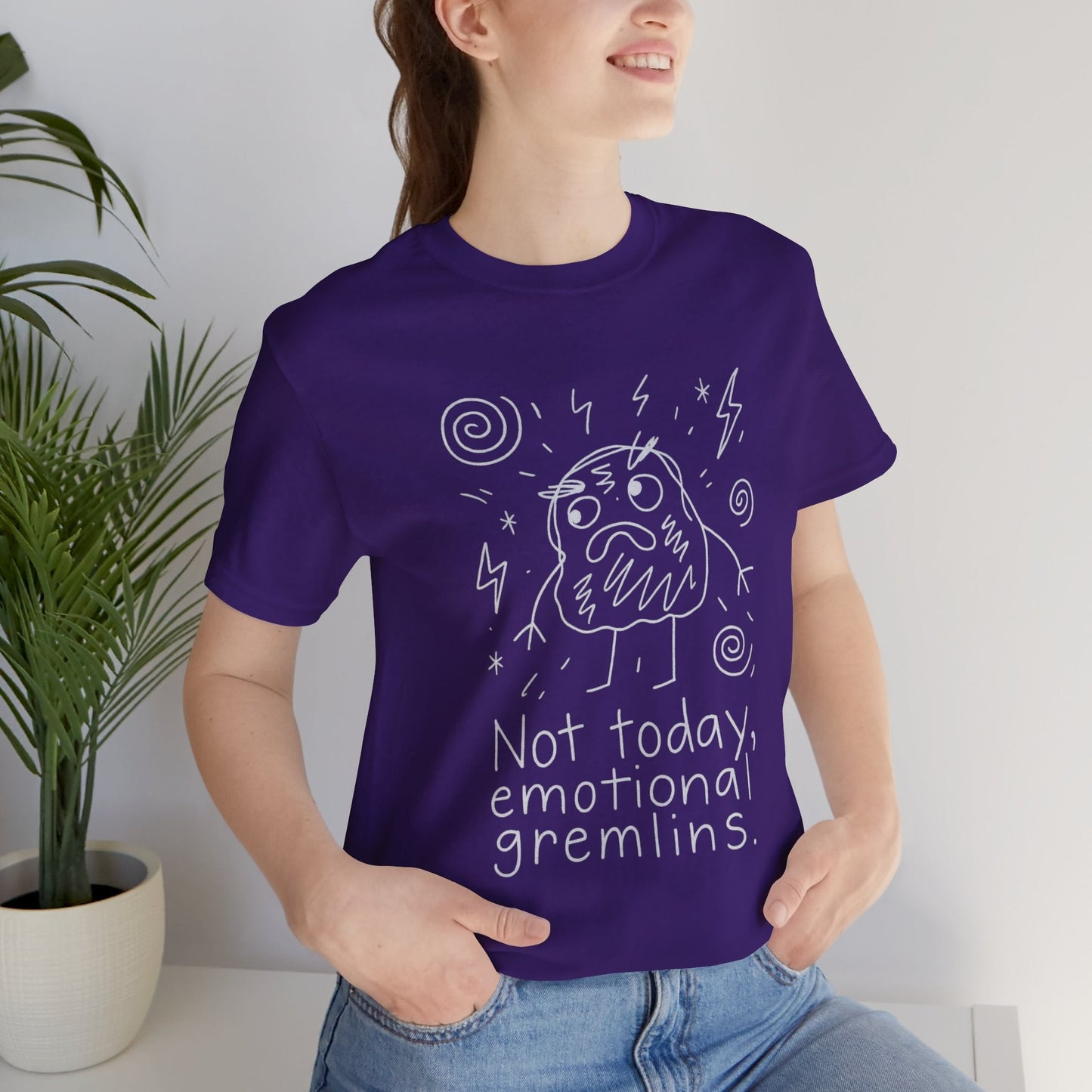 Not Today Emotional Gremlins™ – Funny Soft Rebel Mental Health T-Shirt, Quiet Strength Tee, Empath Protection Shirt - Spirit Stitch