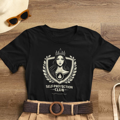 Obsidian Shadow Self - Protection Club Shirt – Personalized Minimalist Women’s Empowerment Tee - Spirit Stitch