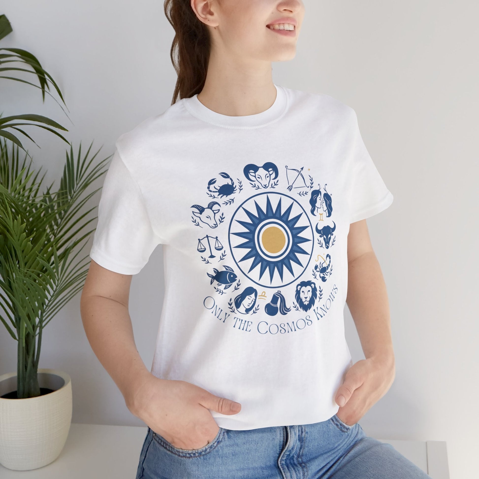 Only the Cosmos Knows Zodiac T-Shirt – Astrology Lover Celestial Graphic Tee - Spirit Stitch