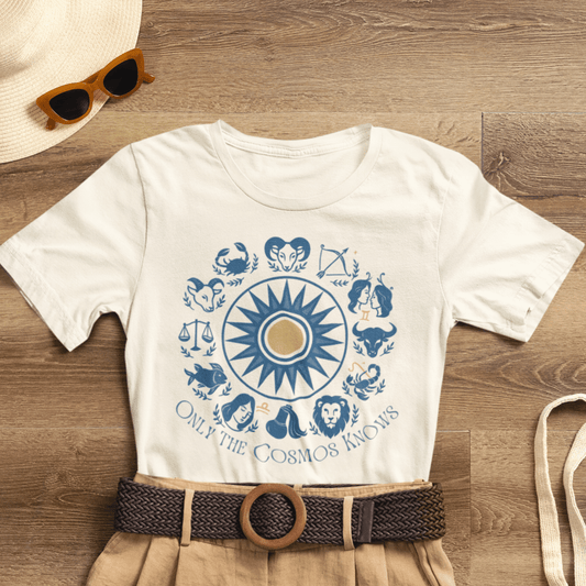 Only the Cosmos Knows Zodiac T-Shirt – Astrology Lover Celestial Graphic Tee - Spirit Stitch