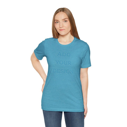 Printify Oracle Custom Stitch T-Shirt featuring a unique aura design with vibrant colors and detailed stitching pattern.
