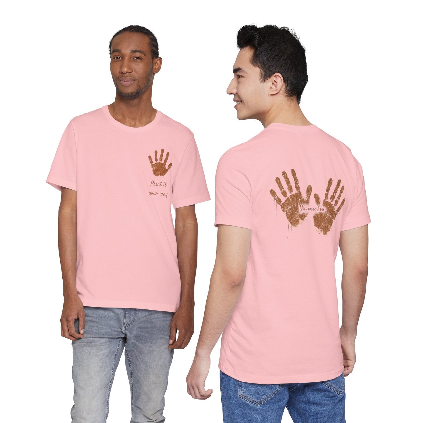 Custom Handprint Family T-Shirt with Personalized Front Pocket Name. Perfect for Mother's Day & Father's Day Gifts!