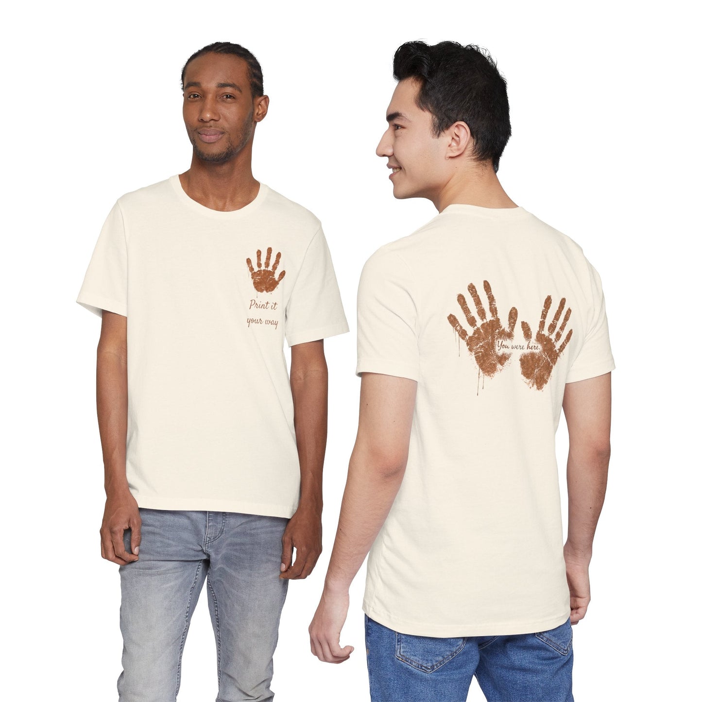 Custom Handprint Family T-Shirt with Personalized Front Pocket Name. Perfect for Mother's Day & Father's Day Gifts!