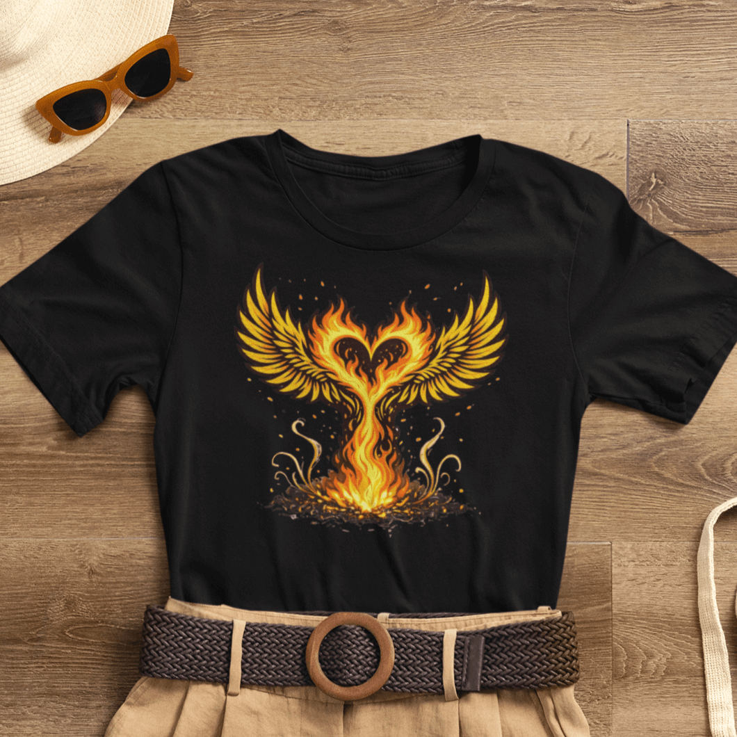 Phoenix Rising T-Shirt – Rebirth Fire Phoenix Graphic Tee – Strength After Hard Times Shirt - Spirit Stitch