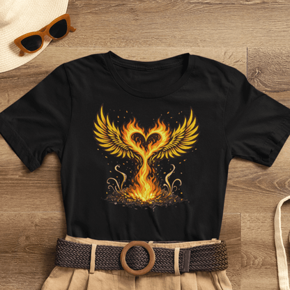 Phoenix Rising T-Shirt – Rebirth Fire Phoenix Graphic Tee – Strength After Hard Times Shirt - Spirit Stitch