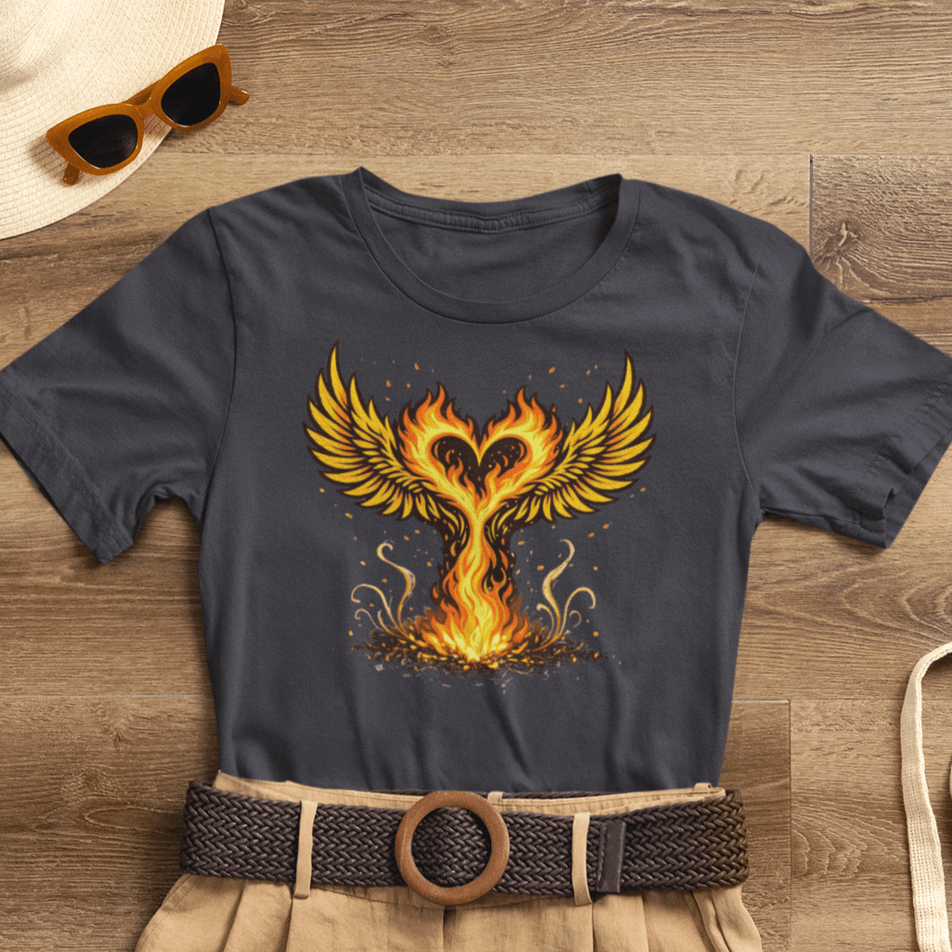 Phoenix Rising T-Shirt – Rebirth Fire Phoenix Graphic Tee – Strength After Hard Times Shirt - Spirit Stitch