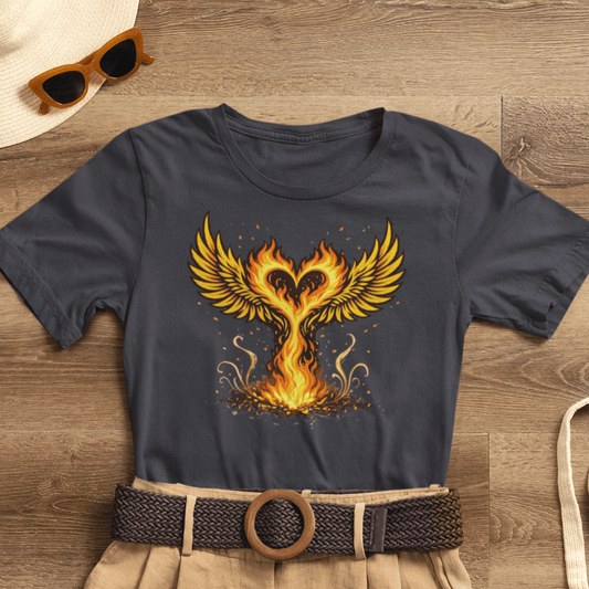 Phoenix Rising T-Shirt – Rebirth Fire Phoenix Graphic Tee – Strength After Hard Times Shirt - Spirit Stitch