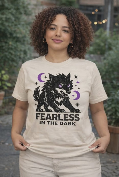 Fearless in the Dark – Mystic Creature Graphic Tee, Courage & Shadow Work Shirt — Soft Everyday Tee