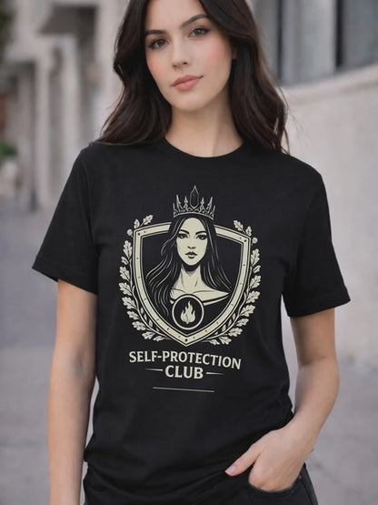 Obsidian Shadow Self-Protection Club Shirt – Personalized Minimalist Women’s Empowerment Tee — Soft Everyday Tee