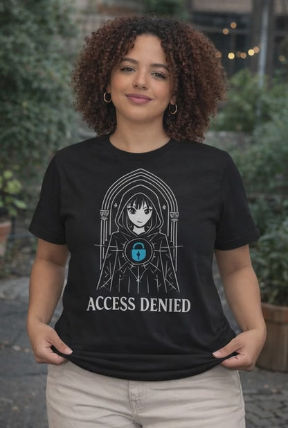 Access Denied – Goth Anime Techcore Black T-Shirt