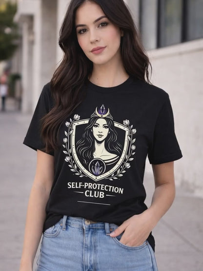 Amethyst Mystic Self-Protection Club Shirt – Personalized Spiritual Women’s Group Tee — Soft Everyday Tee