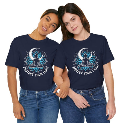 Protect Your Light Shirt | Spiritual Affirmation T-Shirt | Moon Mandala Graphic — Soft Everyday Tee - Spirit Stitch