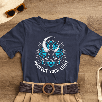 Protect Your Light Shirt | Spiritual Affirmation T-Shirt | Moon Mandala Graphic — Soft Everyday Tee - Spirit Stitch