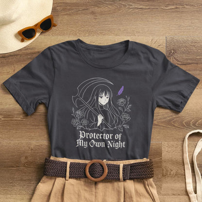 Protector of My Own Night – Goth Anime Moon Guardian T-Shirt - Spirit Stitch