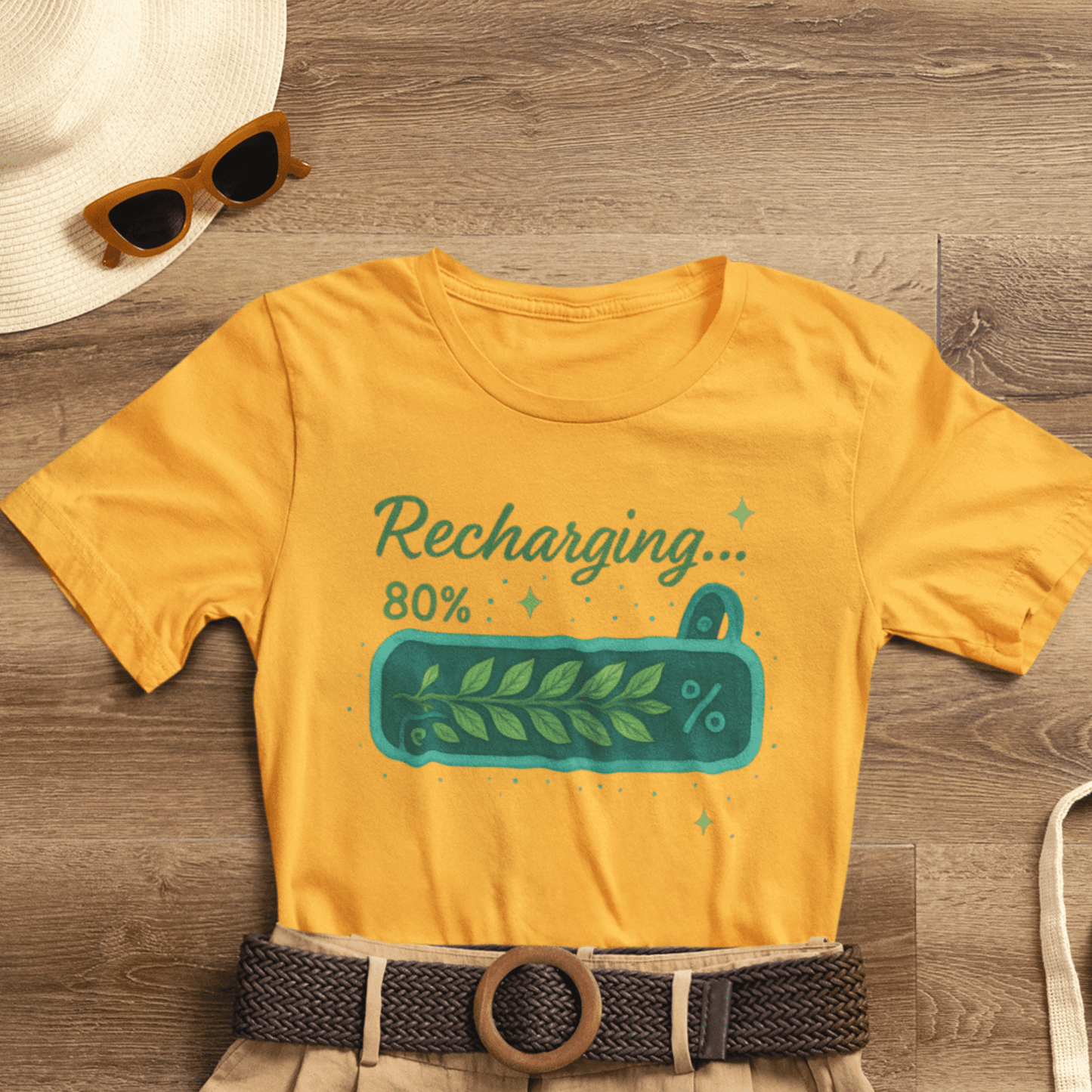 Recharging Mode – 80% Nature Battery Tee - Spirit Stitch
