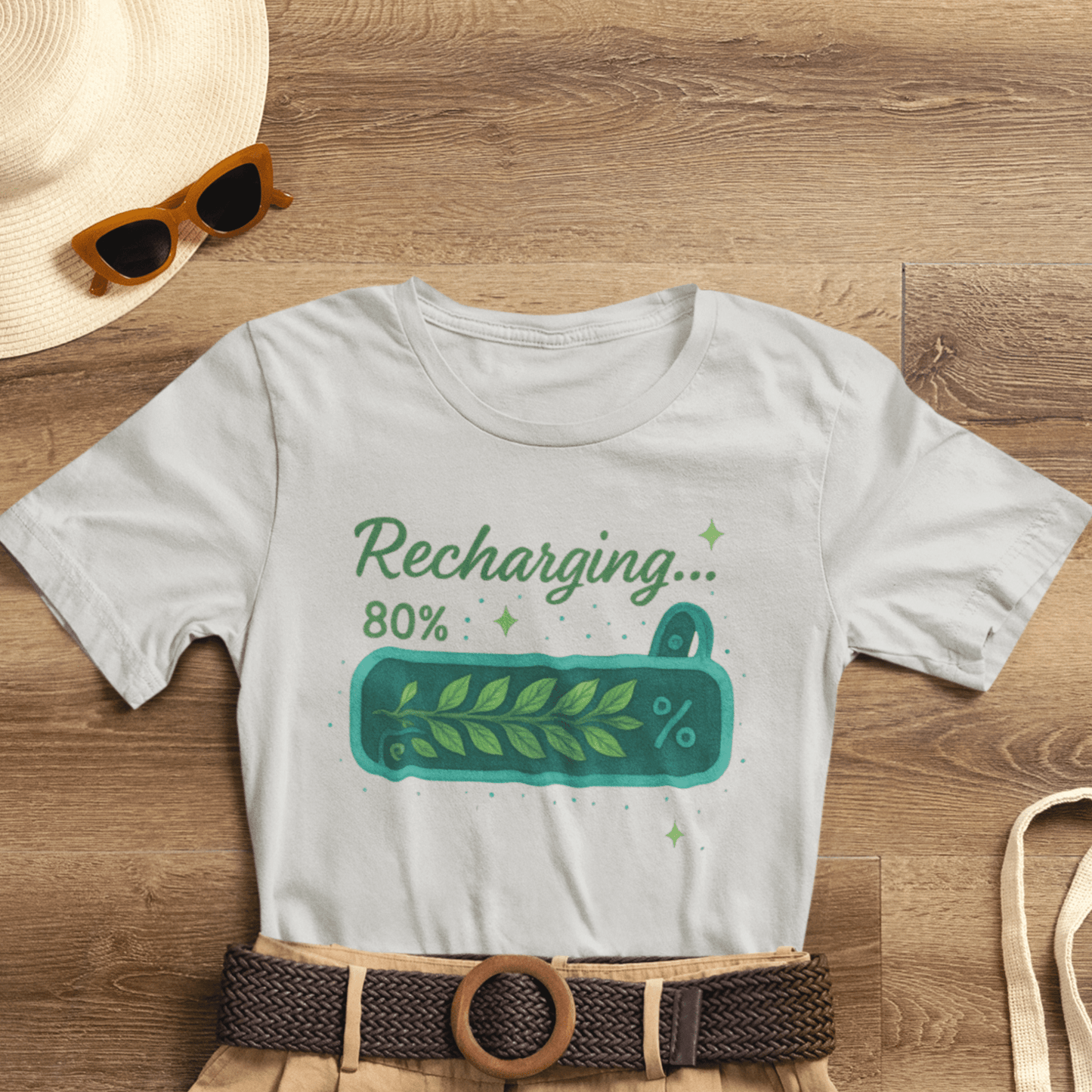 Recharging Mode – 80% Nature Battery Tee - Spirit Stitch