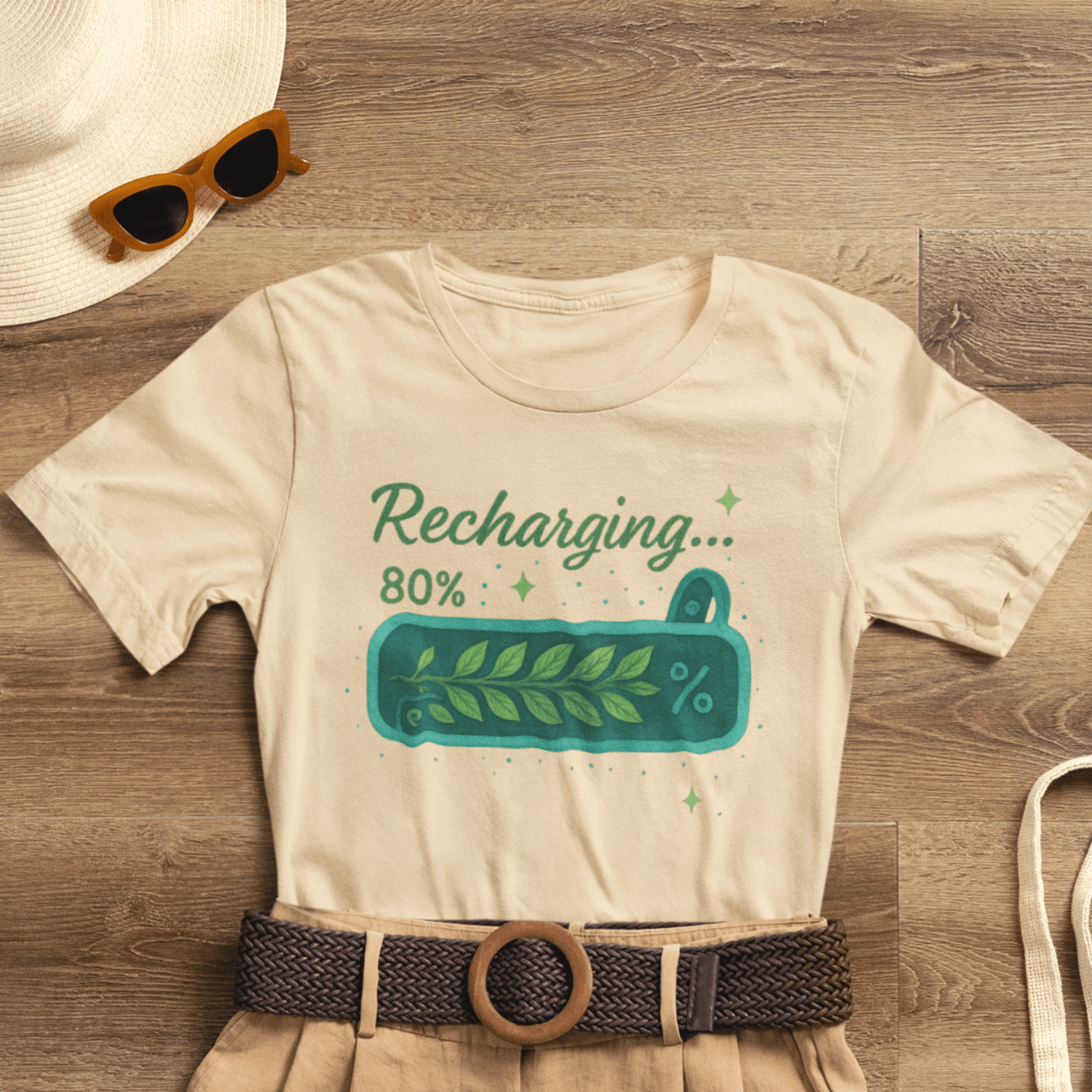 Recharging Mode – 80% Nature Battery Tee - Spirit Stitch