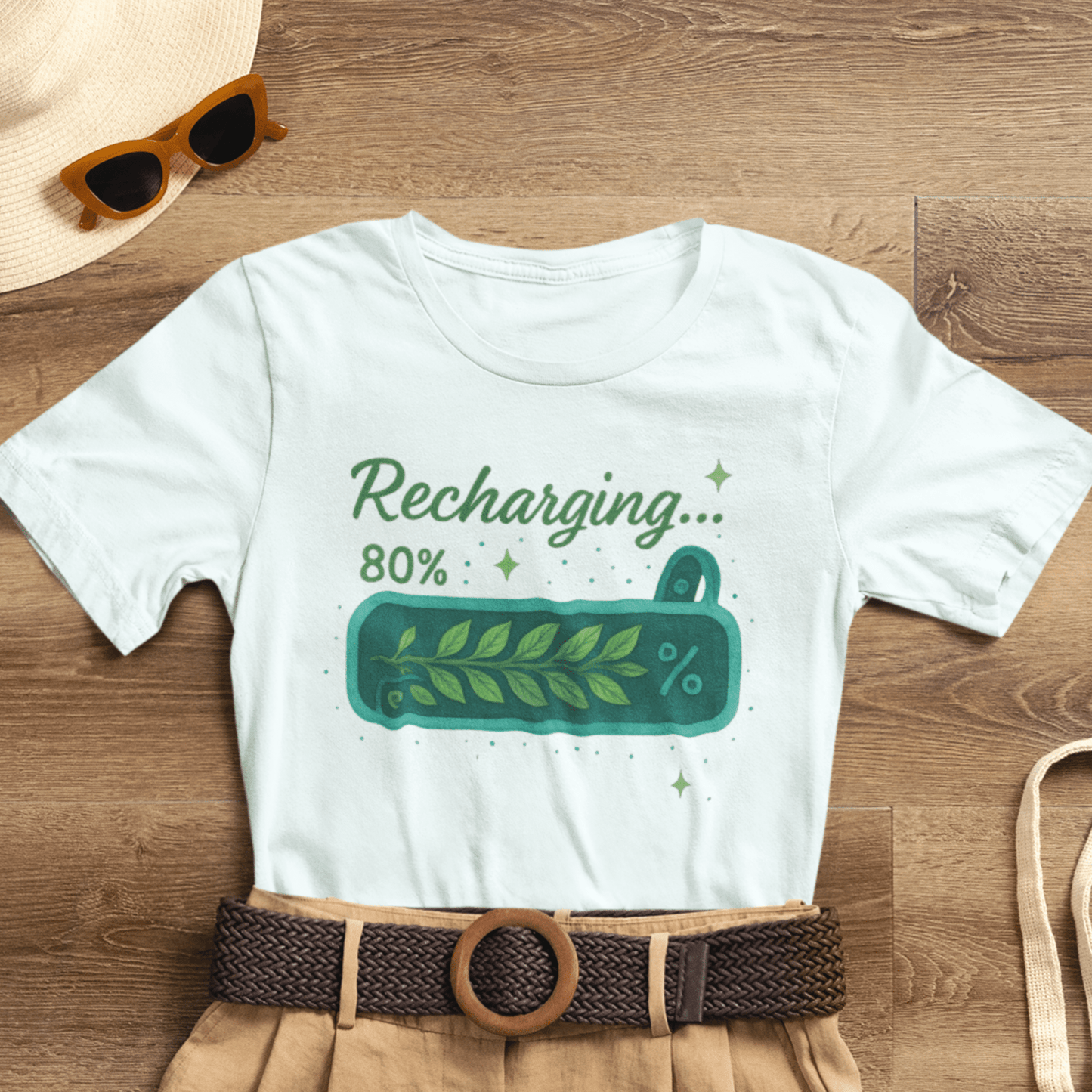 Recharging Mode – 80% Nature Battery Tee - Spirit Stitch