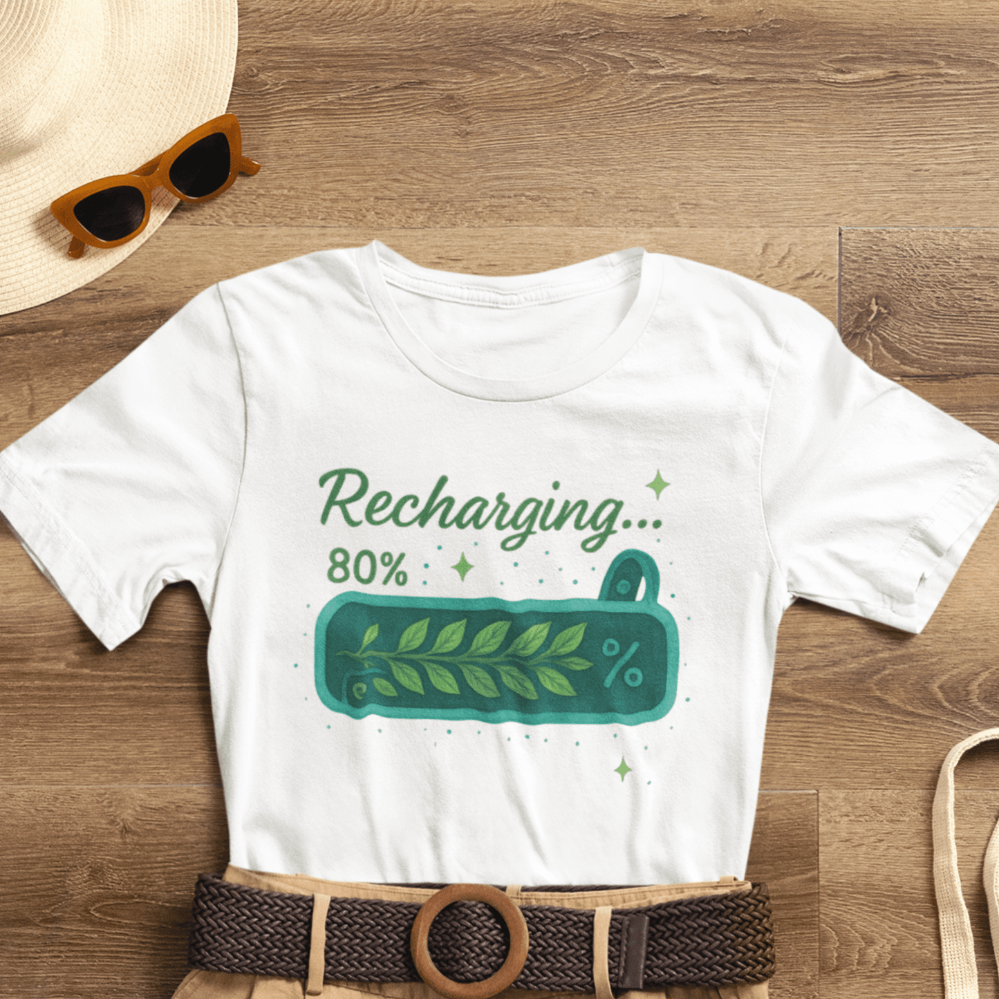 Recharging Mode – 80% Nature Battery Tee - Spirit Stitch