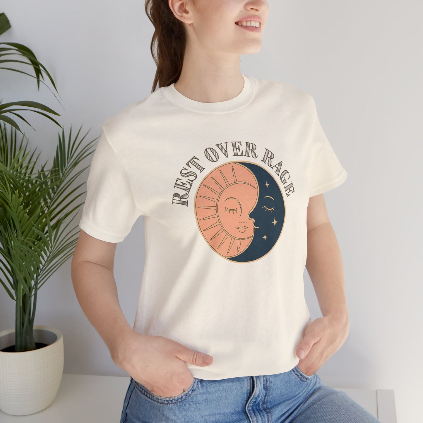 Rest Over Rage Shirt – Sun and Moon Graphic Tee, Self - Care Mindfulness T-Shirt - Spirit Stitch