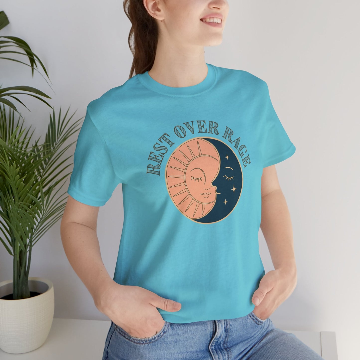Rest Over Rage Shirt – Sun and Moon Graphic Tee, Self - Care Mindfulness T-Shirt - Spirit Stitch