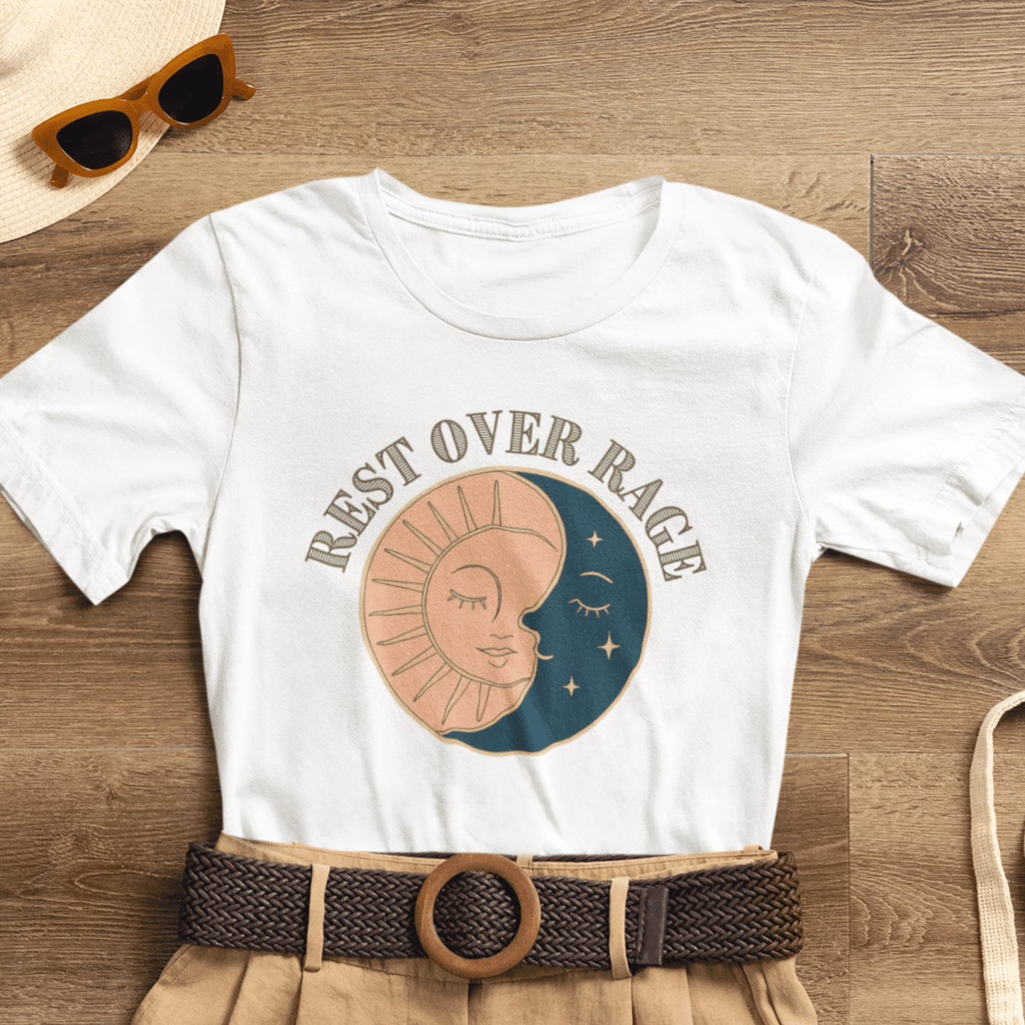 Rest Over Rage Shirt – Sun and Moon Graphic Tee, Self - Care Mindfulness T-Shirt - Spirit Stitch