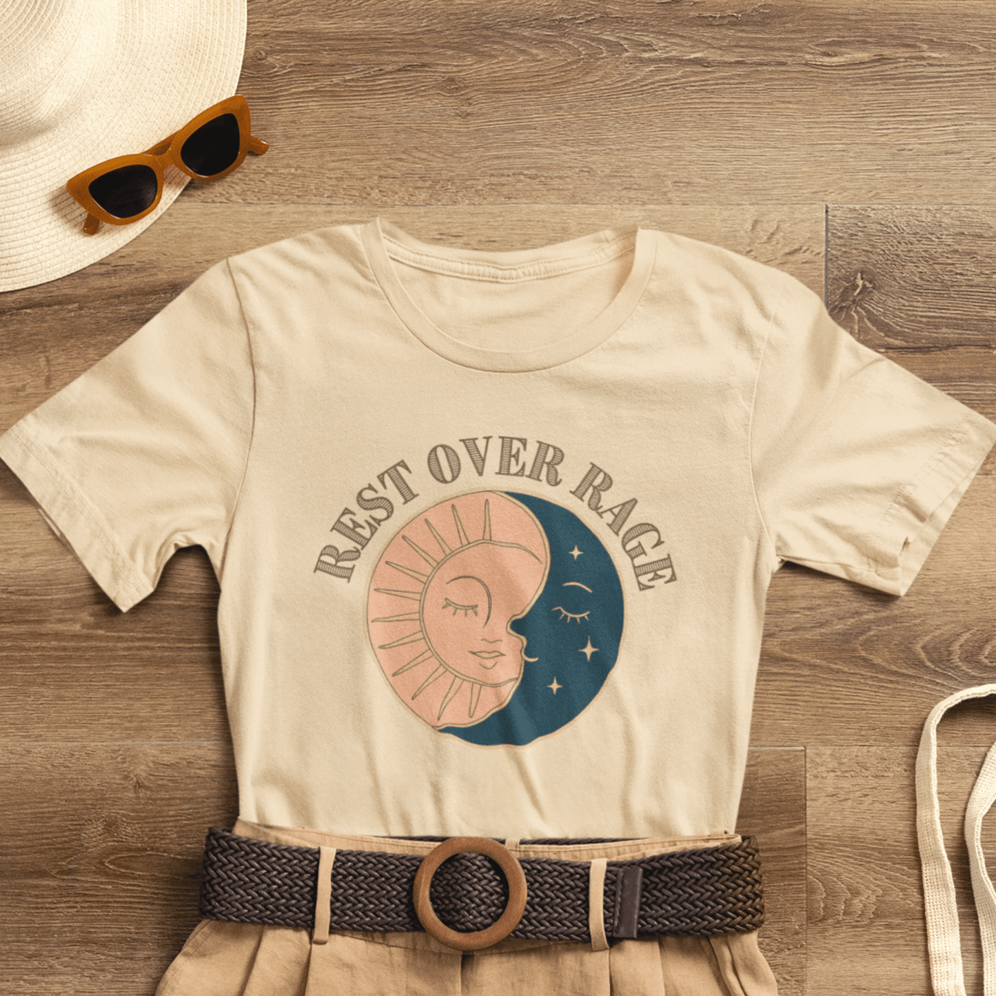 Rest Over Rage Shirt – Sun and Moon Graphic Tee, Self - Care Mindfulness T-Shirt - Spirit Stitch